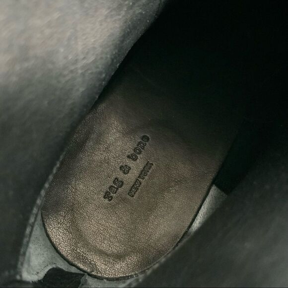 RAG & BONE DREA METALLIC NAPPA LEATHER ANKLE BOOT IN GUNMETAL NIB - Picture 9 of 15